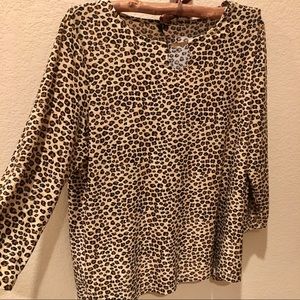 Cathy Leopard Animal Print Blouse Long sleeves